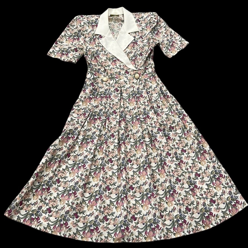 Vintage Floral Stuart Alan 80s Day Dress